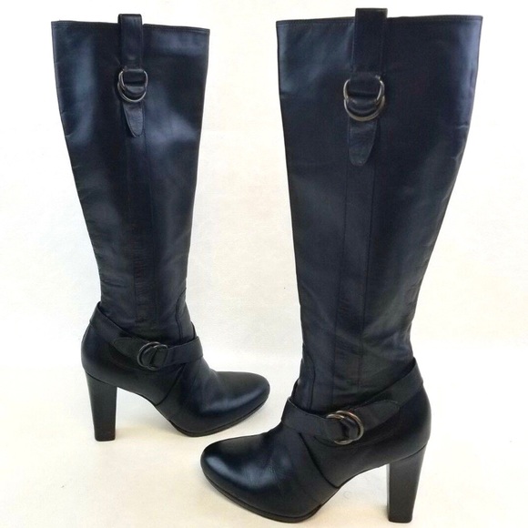 💕Cole Haan KneeHigh Block Leather NikeAir Boot - Picture 1 of 8